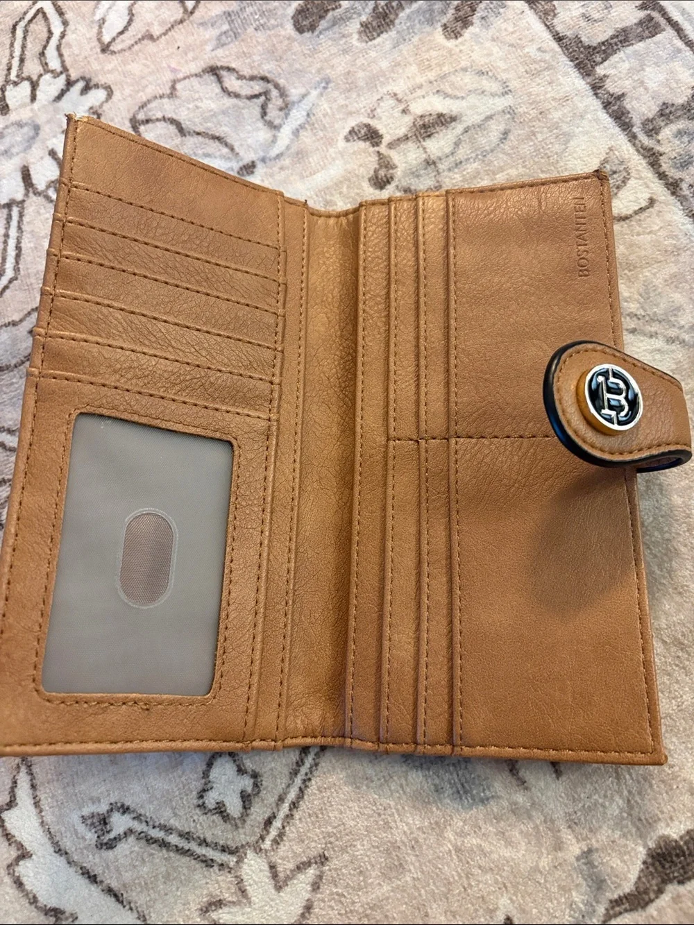 Chevron Quilted Tan Women's Wallet with Snap Tab